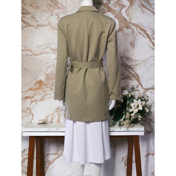 NWT - Anine Bing Green Trench Coat with Belt Size: L - Picture 3 of 8